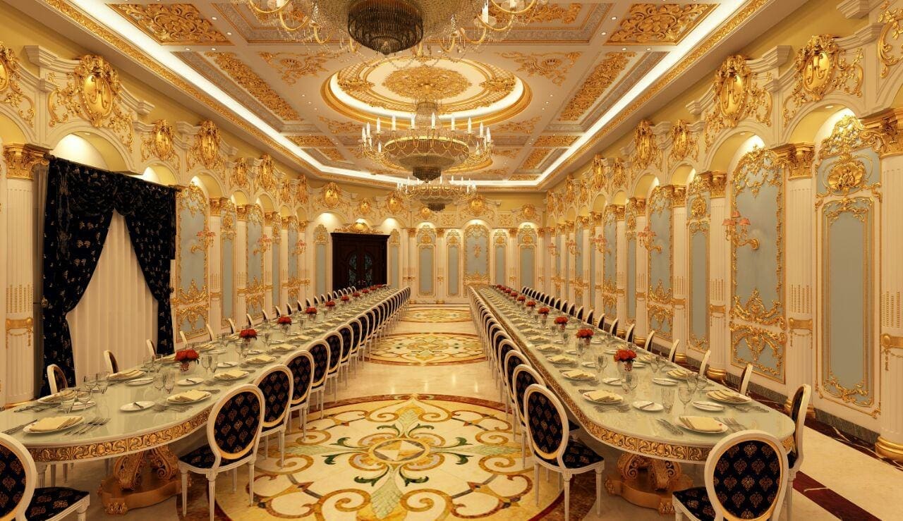 Interior design decoration with gold leaf Goldbeater