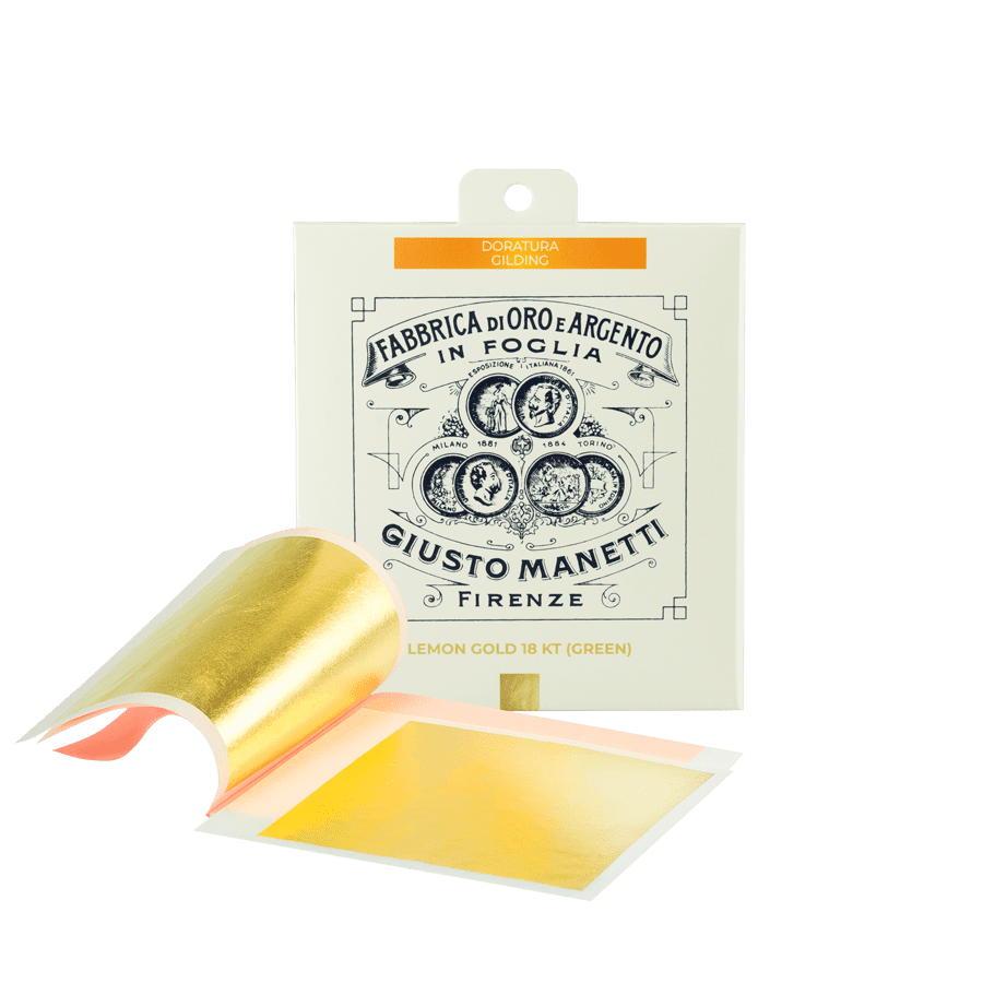Gold leaf books - 80x80 mm - 14 grams - Lemon (green) gold 18 kt