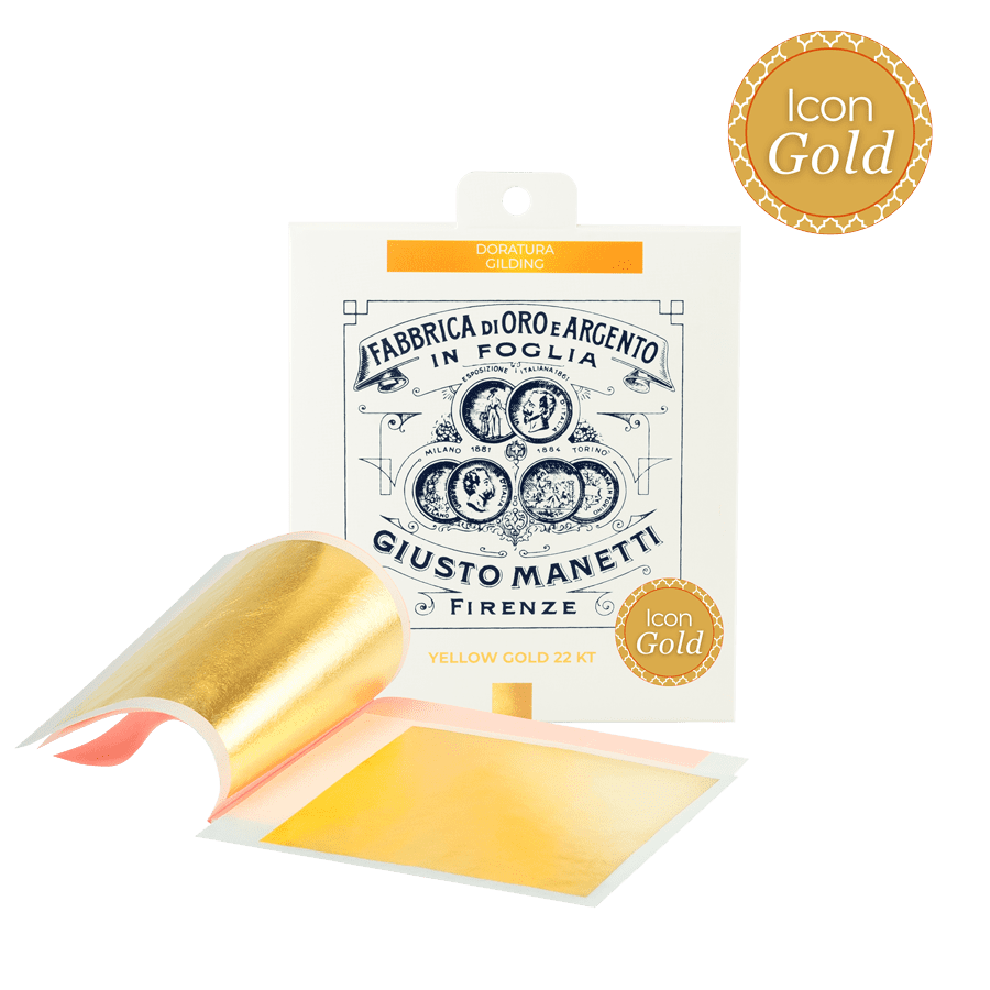 Gold leaf for iconography - 80x80 mm - 15 grams - Yellow gold 22 kt