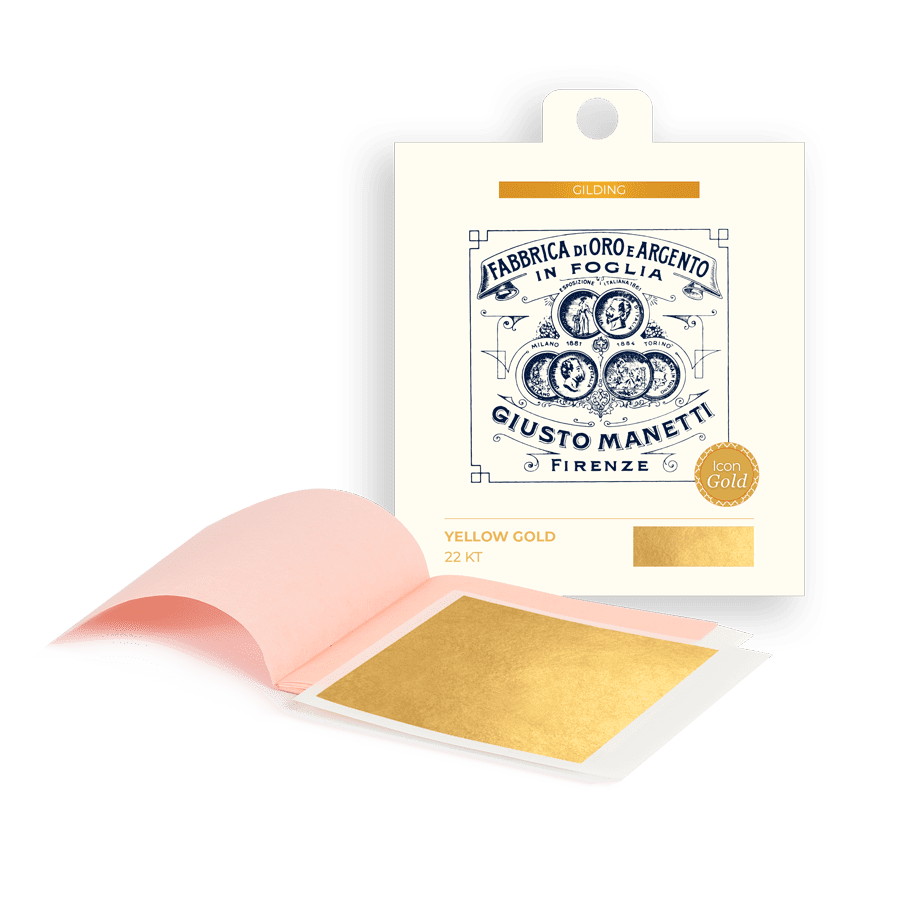 Feuille d'or pour l'iconographie 80x80 mm - 15 grammes - Or jaune 22 ct
