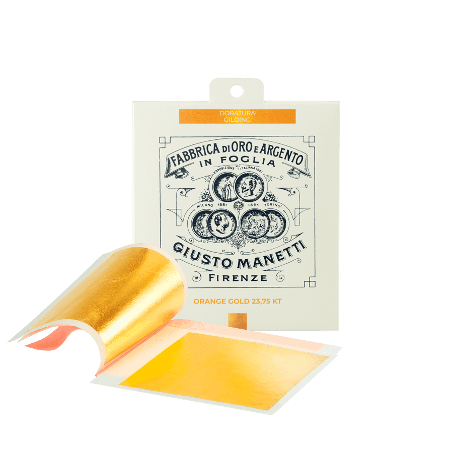 Gold leaf books - 80x80 mm - 13 grams - Orange gold (rosenoble) 23,75 kt