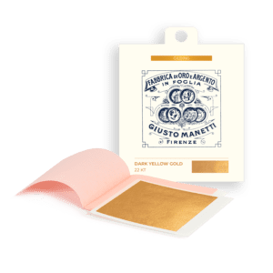 Blattgold in Heft - 80x80 mm - 13 gramm - Dunkelgelb 22 kt