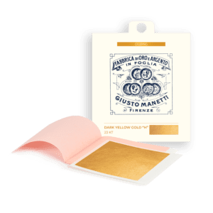 Blattgold in Heft - 80x80 mm - 13 gramm - Dunkelgelbes "H" 23 kt