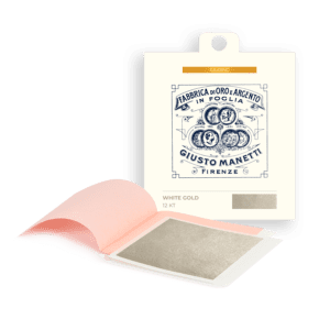 Blattgold in Heft - 80x80 mm - 14 gramm - Weiß 12 kt