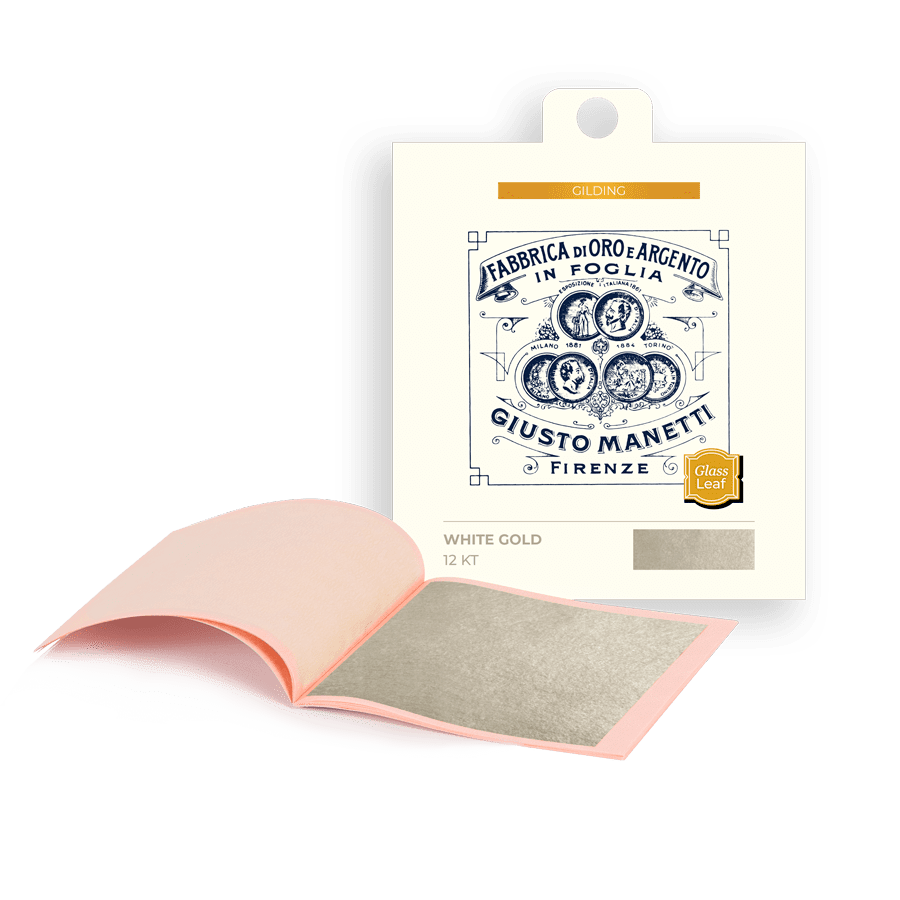 Gold leaf for glass – 86x86 mm – 16 grams – White 12 kt