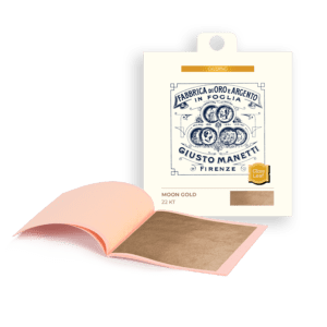 Blattgold für Glas– 86x86 mm – 16 gramm – Mond 22 kt