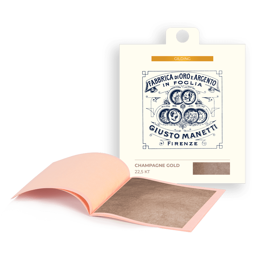 Gold leaf booklet – 80x80 mm – 14 grams – Champagne 22,5 kt