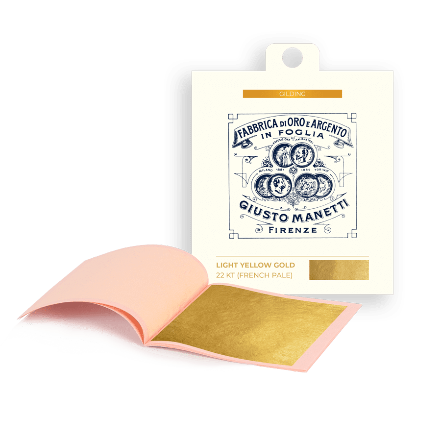 Gold leaf booklet – 80x80 mm – 14 grams – Light yellow Gold 22 kt